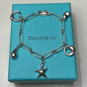 Tiffany & Co. Elsa Peretti 5 Charm Silver Bracelet
